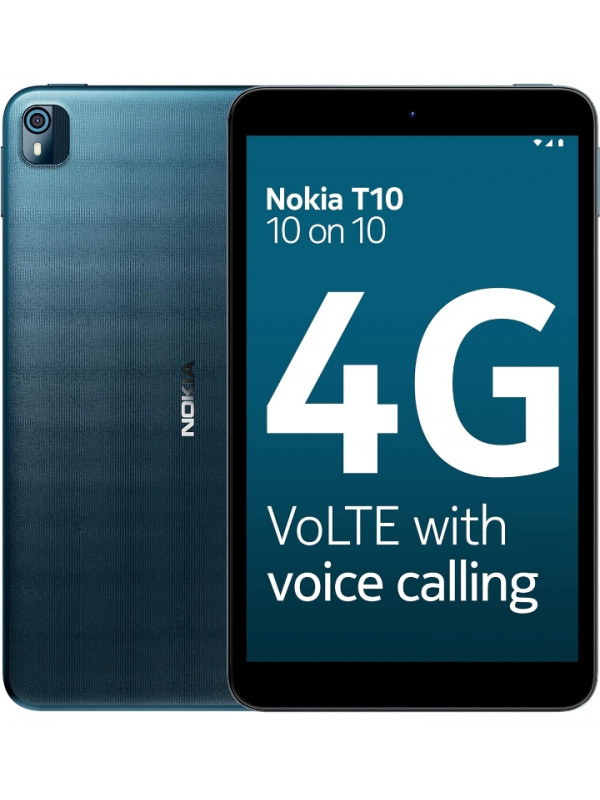 Nokia T10 Android 12 Tablet with 8 Inches Hd Display, 8Mp Rear Camera, Ai Face Unlock, All-Day Battery, WiFi + 4G Volte | 4 + 64Gb, Blue